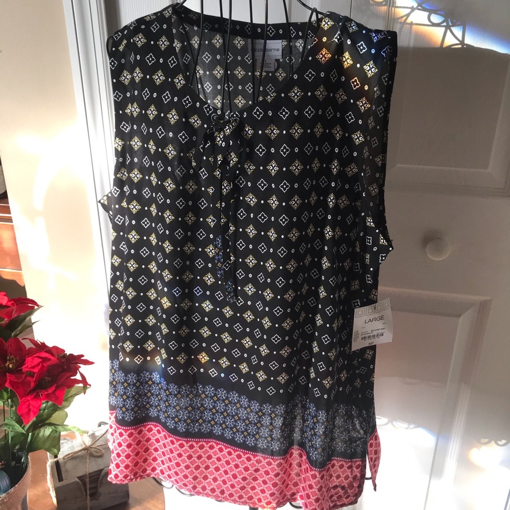 Luz Claiborne black sleeveless tunic - Picture 1 of 8